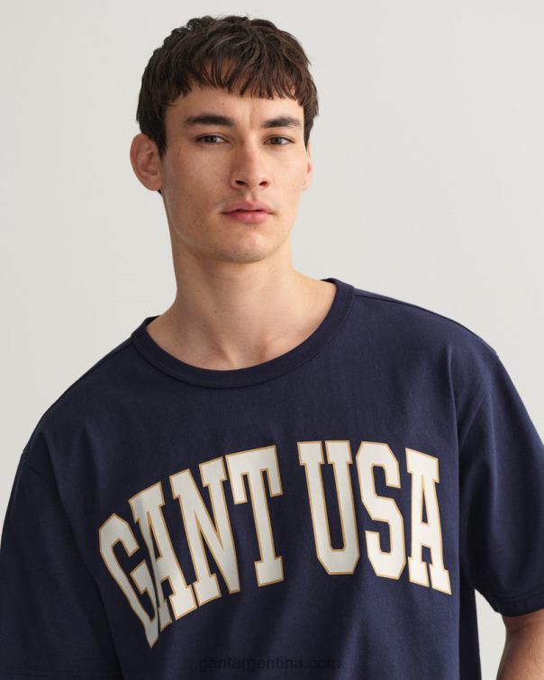GANT hombres noche azul Estados Unidos camiseta gráfica P0P02178