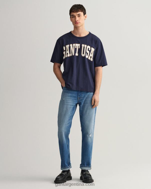 GANT hombres noche azul Estados Unidos camiseta gráfica P0P02178