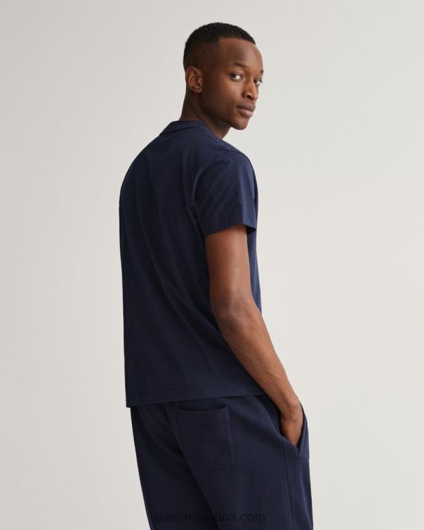 GANT hombres noche azul camiseta con escudo y escudo P0P02199