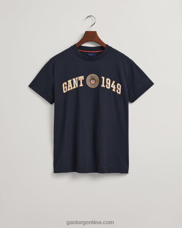 GANT hombres noche azul camiseta con escudo y escudo P0P02199