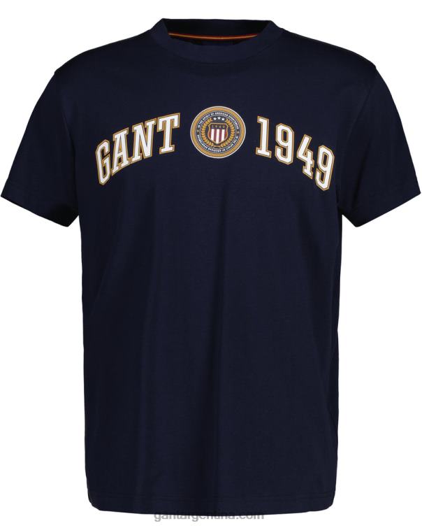 GANT hombres noche azul camiseta con escudo y escudo P0P02199
