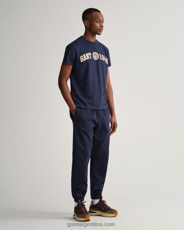 GANT hombres noche azul camiseta con escudo y escudo P0P02199