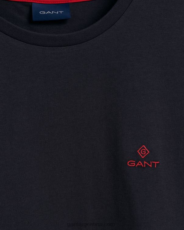 GANT hombres noche azul playera con logo en contraste P0P02151