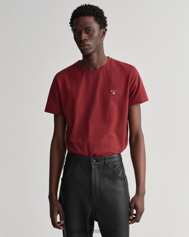 GANT hombres rojo hinchado camiseta original P0P02132