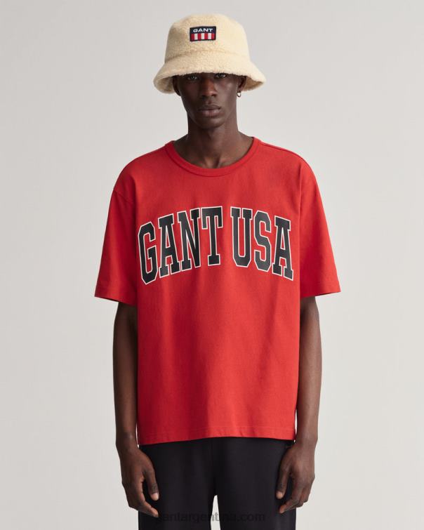 GANT hombres rojo rubí Estados Unidos camiseta gráfica P0P02170
