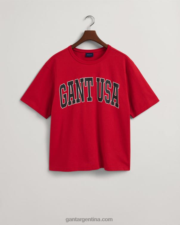 GANT hombres rojo rubí Estados Unidos camiseta gráfica P0P02170