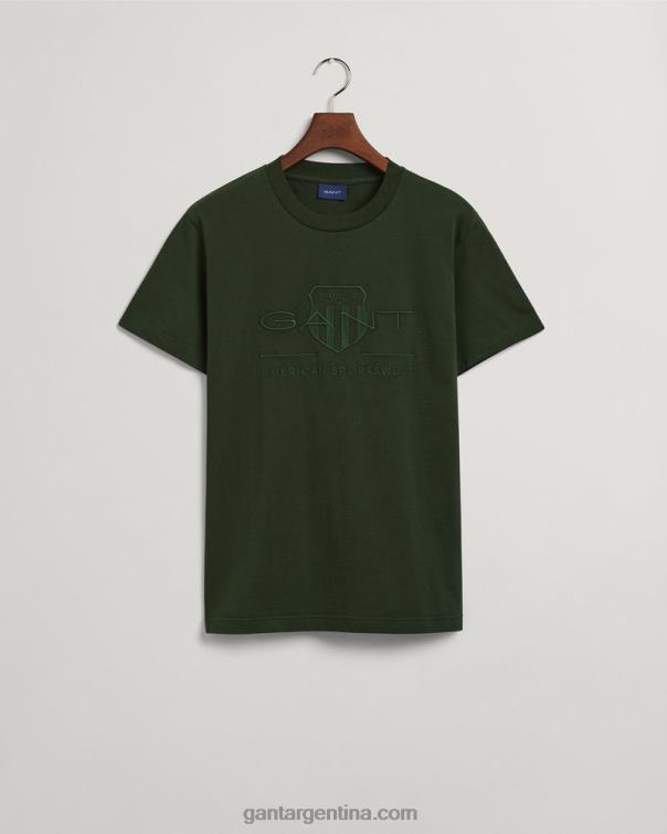 GANT hombres tormenta verde playera con escudo de archivo tonal P0P02157