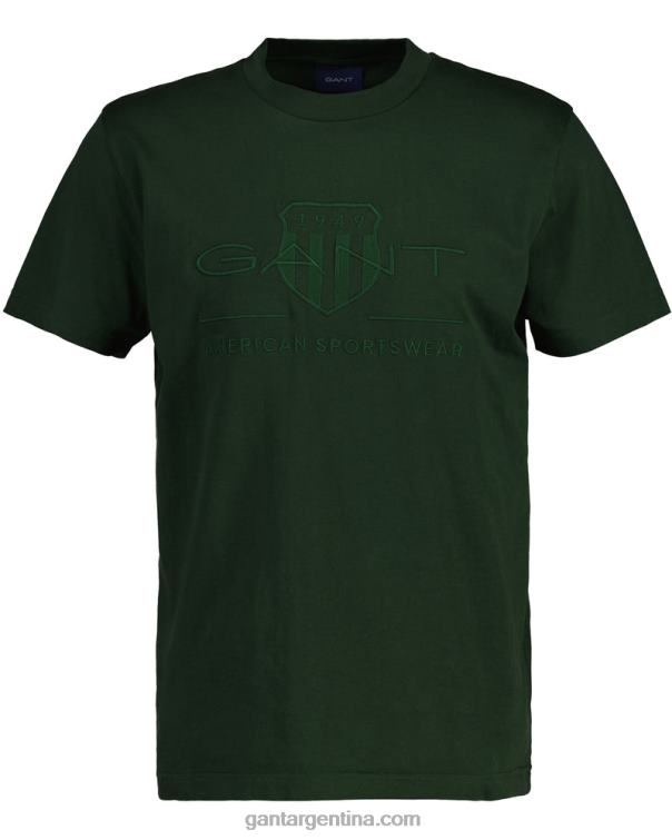 GANT hombres tormenta verde playera con escudo de archivo tonal P0P02157