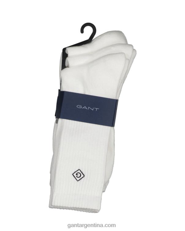 GANT hombres blanco Pack de 3 pares de calcetines deportivos P0P02528