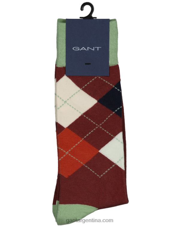 GANT hombres borgoña calcetines de rombos P0P02512