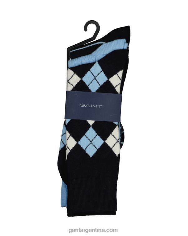 GANT hombres marina Pack de 3 calcetines de rombos P0P02531