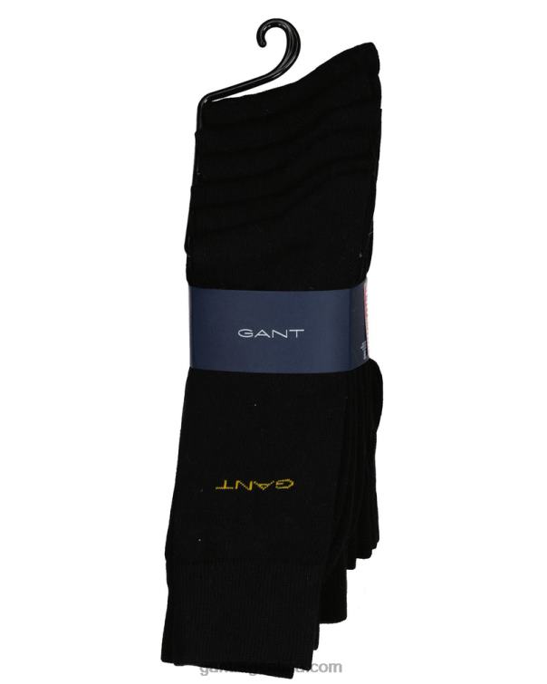GANT hombres negro Pack de 6 calcetines de algodón suave P0P02529