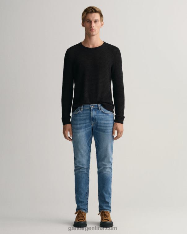 GANT hombres azul medio usado en vaqueros slim Hayes P0P02402