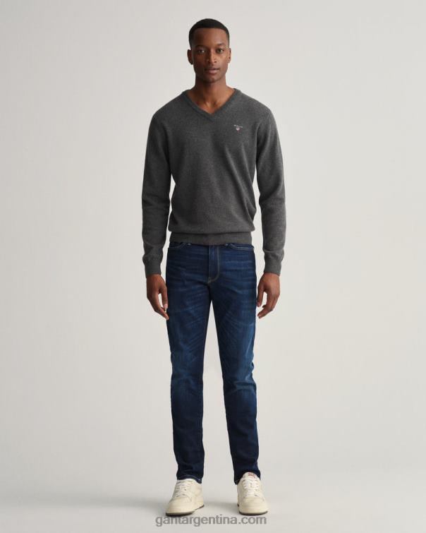 GANT hombres azul oscuro usado en vaqueros maxen extra slim fit con recuperación activa P0P02422