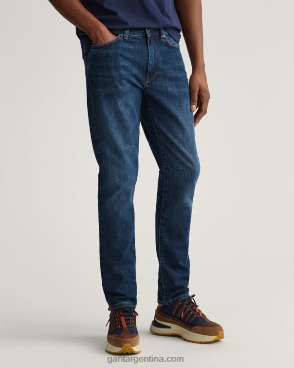 GANT hombres azul oscuro usado en vaqueros slim Hayes P0P02403