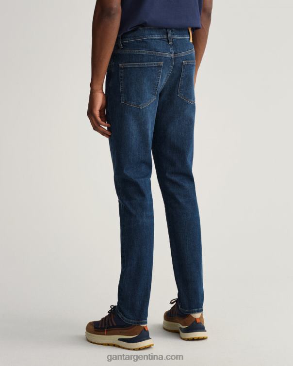 GANT hombres azul oscuro usado en vaqueros slim Hayes P0P02403