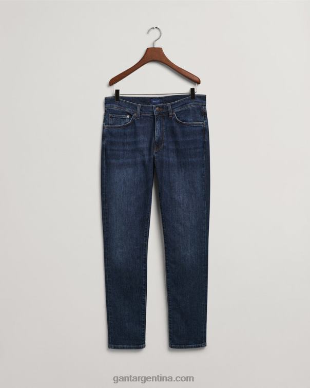 GANT hombres azul oscuro usado en vaqueros slim Hayes P0P02403