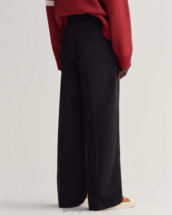 GANT hombres ébano negro chinos con volumen plisado P0P02401