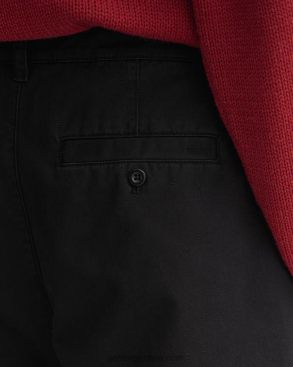 GANT hombres ébano negro chinos con volumen plisado P0P02401