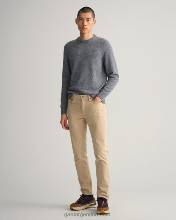 GANT hombres beige avellana vaqueros arley de sarga suave de corte regular P0P02421