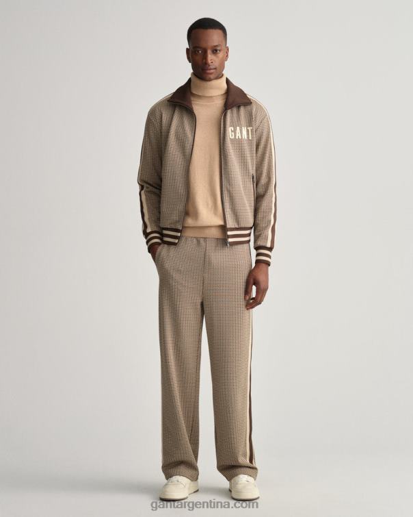 GANT hombres chocolate Cafe pantalones de chándal con motivo de pata de gallo P0P02225