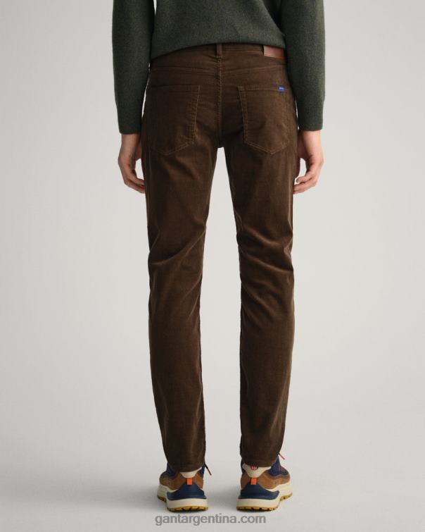 GANT hombres marrón rico jeans Hayes slim de pana P0P02420