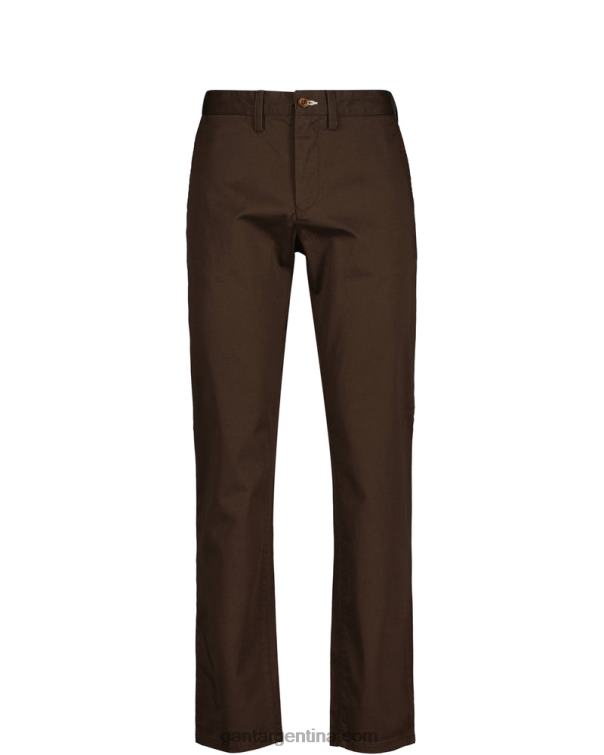 GANT hombres marrón rico pantalones chinos de sarga slim fit de hallden P0P02413