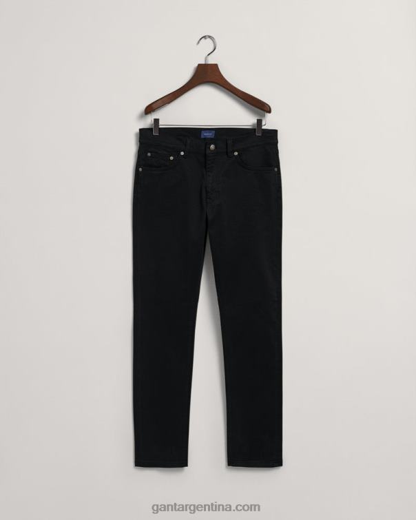 GANT hombres negro vaqueros arley de corte regular P0P02423