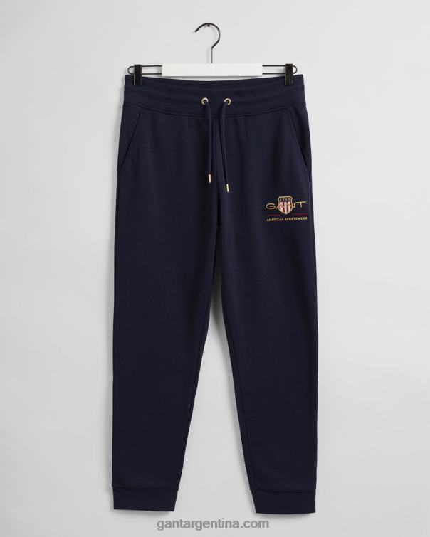 GANT hombres noche azul pantalones de chándal con escudo de archivo P0P02269