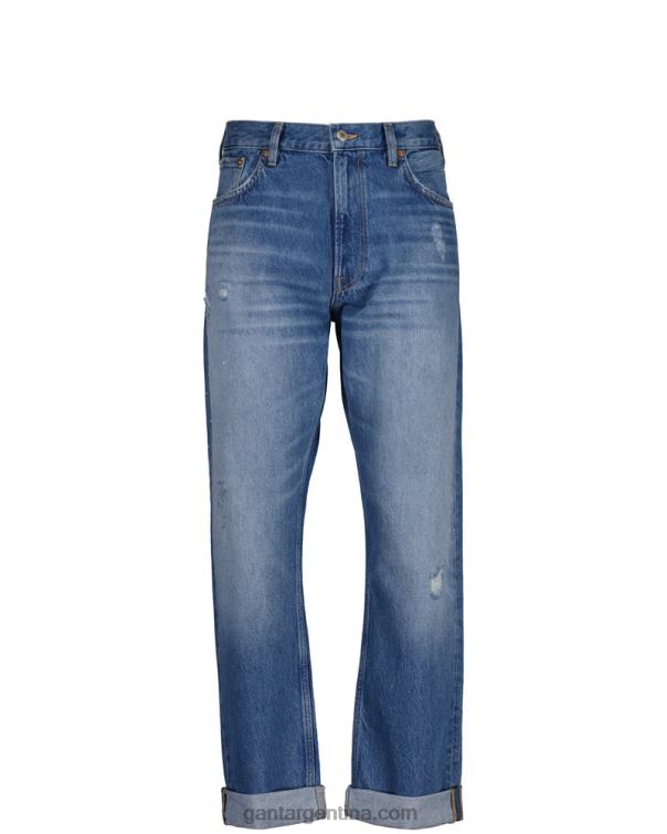 GANT hombres vintage azul medio jeans desgastados y rotos P0P02405
