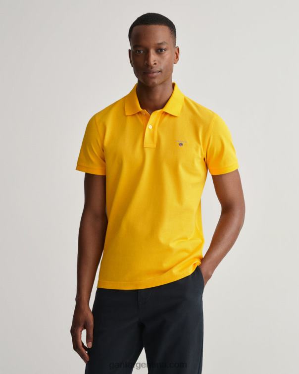 GANT hombres amarillo cítrico polo de piqué original P0P02109
