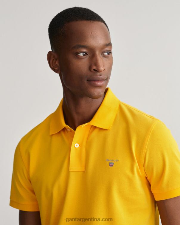 GANT hombres amarillo cítrico polo de piqué original P0P02109