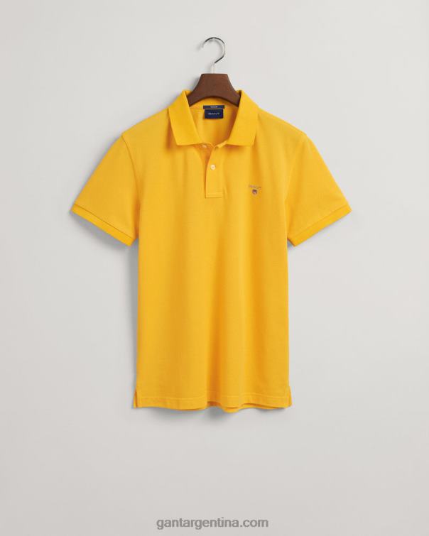 GANT hombres amarillo cítrico polo de piqué original P0P02109