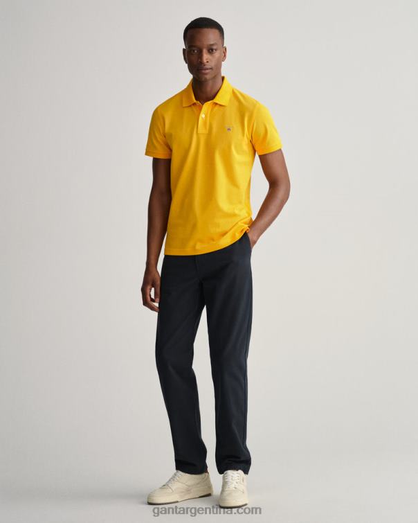 GANT hombres amarillo cítrico polo de piqué original P0P02109