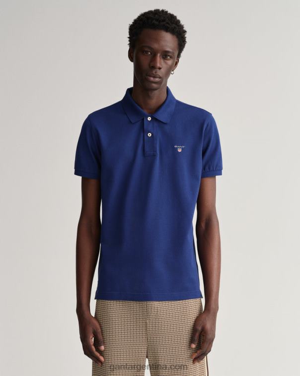 GANT hombres azul profundo polo de piqué original P0P0299