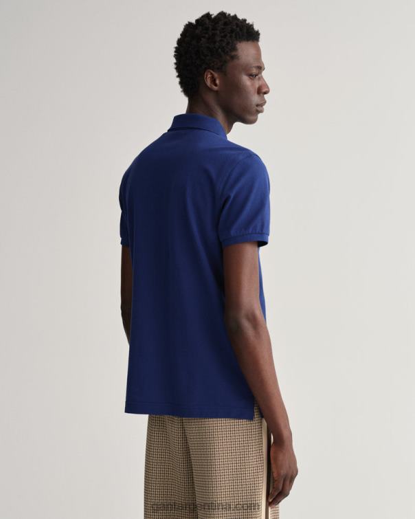GANT hombres azul profundo polo de piqué original P0P0299