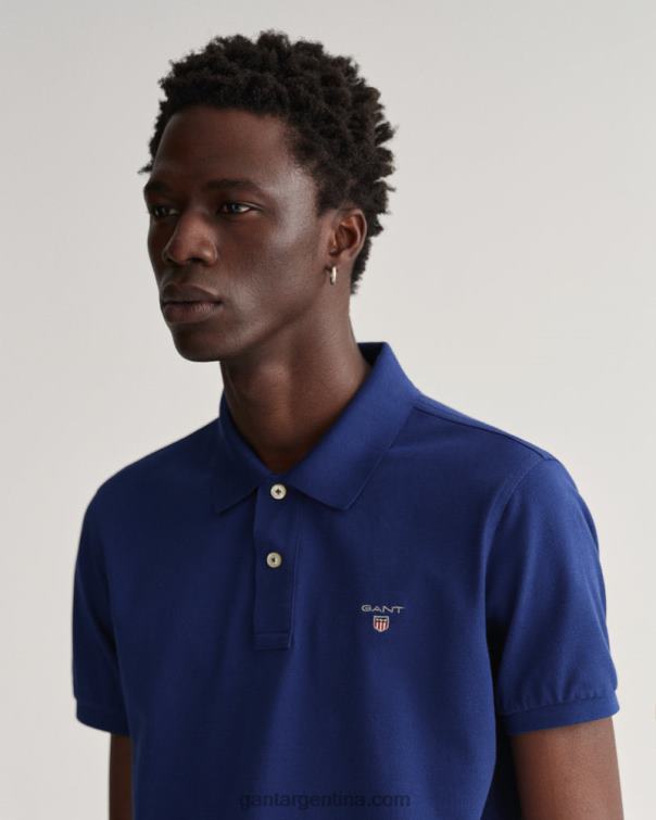 GANT hombres azul profundo polo de piqué original P0P0299
