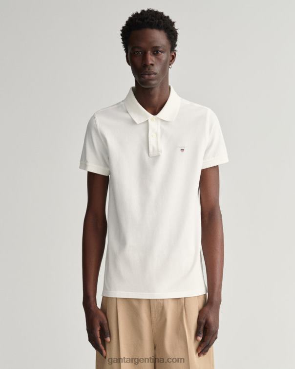 GANT hombres blanco polo de piqué slim fit original P0P02105