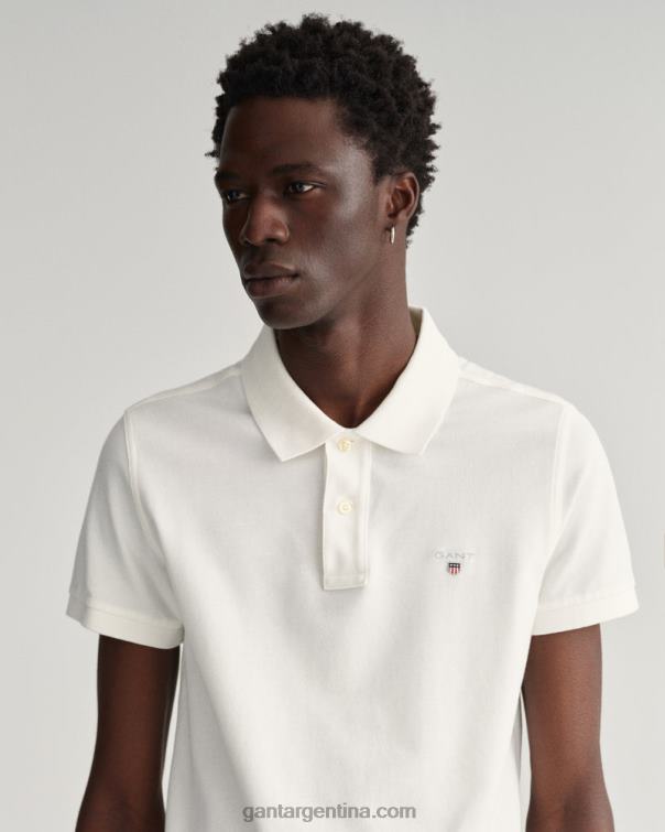 GANT hombres blanco polo de piqué slim fit original P0P02105