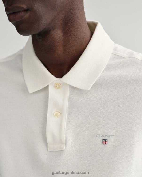 GANT hombres blanco polo de piqué slim fit original P0P02105