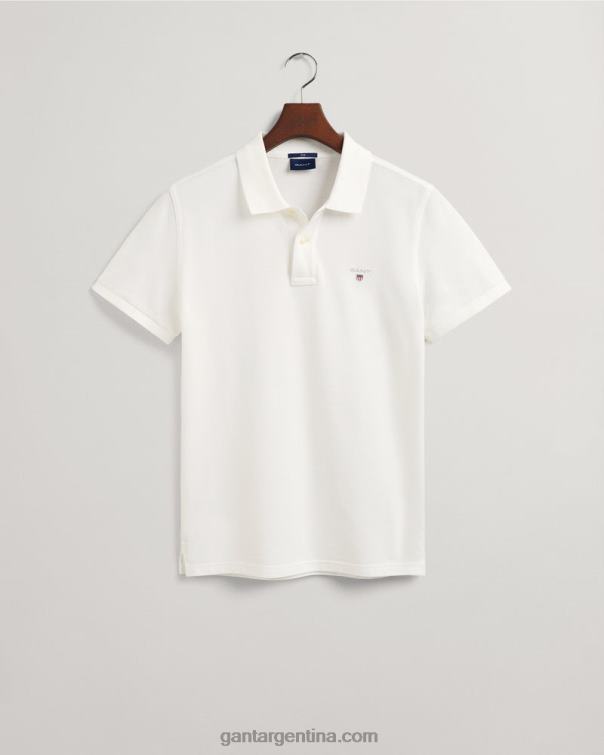 GANT hombres blanco polo de piqué slim fit original P0P02105