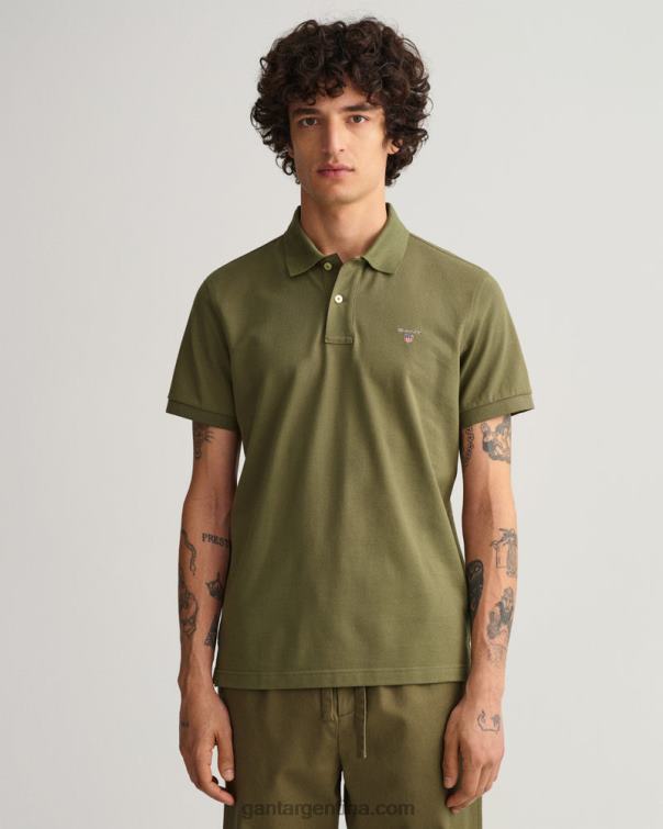 GANT hombres cazador verde polo de piqué original P0P0297