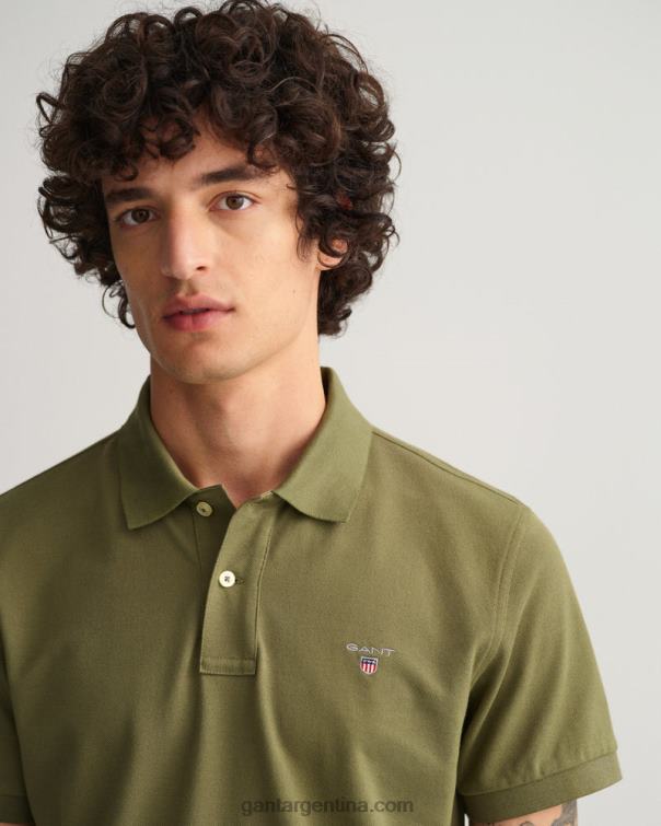 GANT hombres cazador verde polo de piqué original P0P0297
