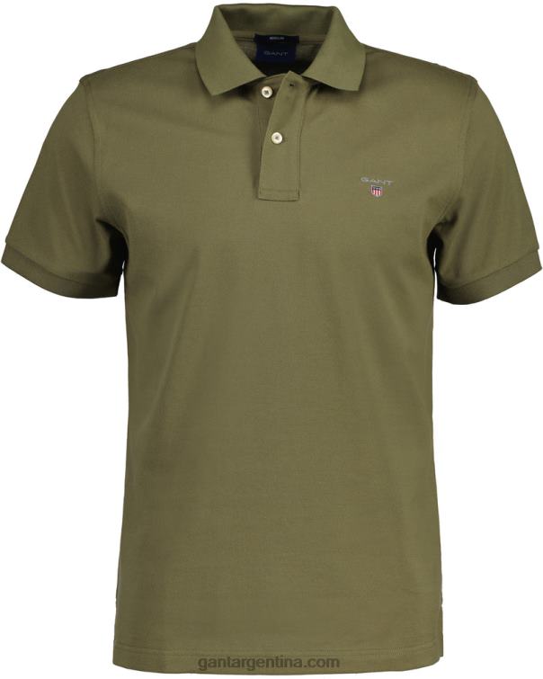 GANT hombres cazador verde polo de piqué original P0P0297