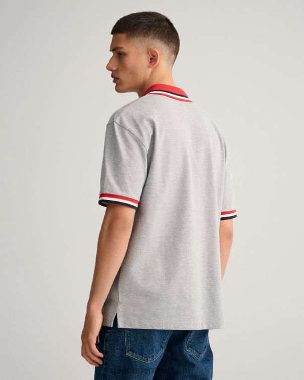 GANT hombres mezcla de grises polo de piqué con bandera retro P0P02125