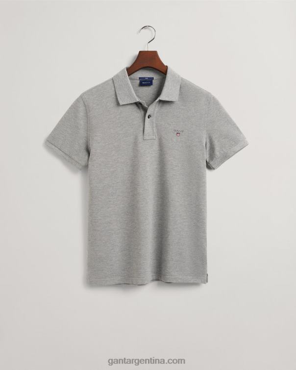 GANT hombres mezcla de grises polo de piqué slim fit original P0P02108