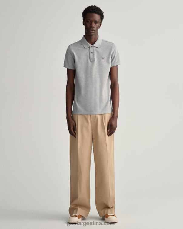 GANT hombres mezcla de grises polo de piqué slim fit original P0P02108