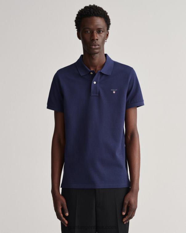 GANT hombres noche azul polo de piqué original P0P02118