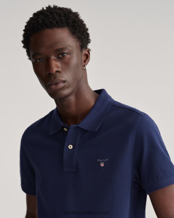 GANT hombres noche azul polo de piqué original P0P02118