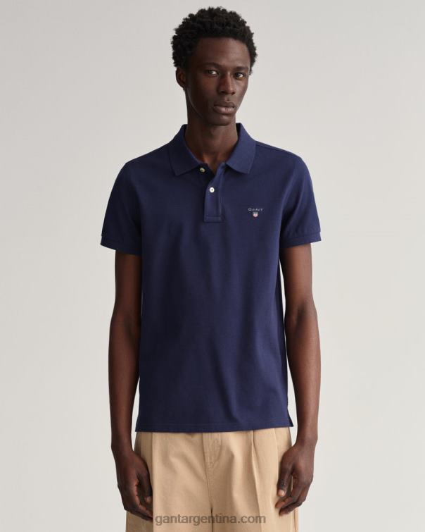 GANT hombres noche azul polo de piqué slim fit original P0P02119